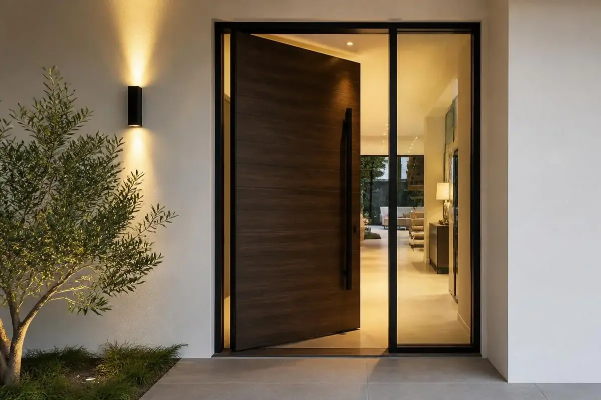 Moderne houten voordeur